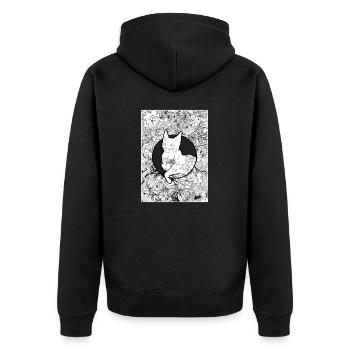 Chat nature - Veste à capuche bio Premium Unisexe - noir - Dos - Nico (187cm)