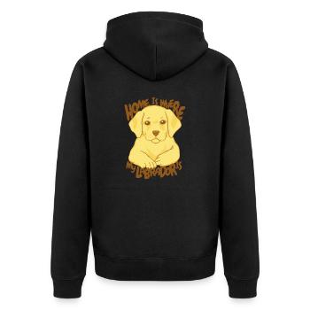 Hunde Geschenk Hundehalter Labrador Haustier Hund - Unisex Premium Bio Zip Hoodie - Schwarz - Hinten - Nico (187cm)