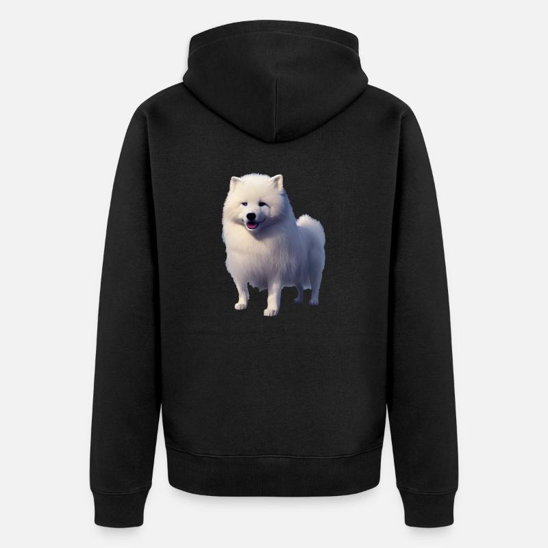 Samoyède Chien - Samoyède - Veste à capuche bio Premium Unisexe - noir