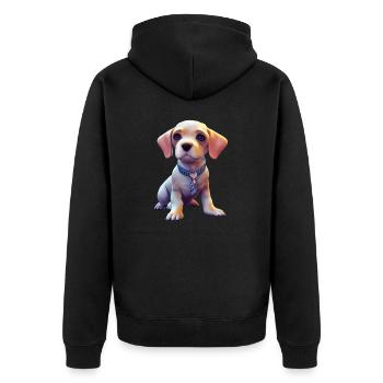Braque Francais Dog - Braque Francais - Unisex Premium Organic Zip Hoodie - black - Back - Nico (187cm)