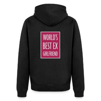 worlds best ex girlfriend - Unisex Premium Bio Zip Hoodie - Schwarz - Hinten - Nico (187cm)
