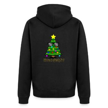 sapin de Noël cool, AF éclairé de Noël - Veste à capuche bio Premium Unisexe - noir - Dos - Nico (187cm)