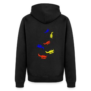 Voyage en avion Bunt - Veste à capuche bio Premium Unisexe - noir - Dos - Nico (187cm)