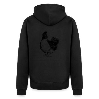 Funny Chicken Line Art Pop Art Minimalist 9 - Unisex Premium Organic Zip Hoodie - black - Back - Nico (187cm)