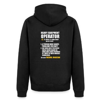 Opérateur de machines de construction Conducteur de pelle Conducteur de pelle Ouvriers de la construction - Veste à capuche bio Premium Unisexe - noir - Dos - Nico (187cm)