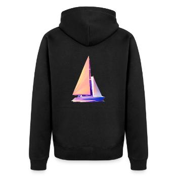 Sailing ship Sailboat Sailing Sailing Sailing Sailing - Unisex Premium Organic Zip Hoodie - black - Back - Nico (187cm)