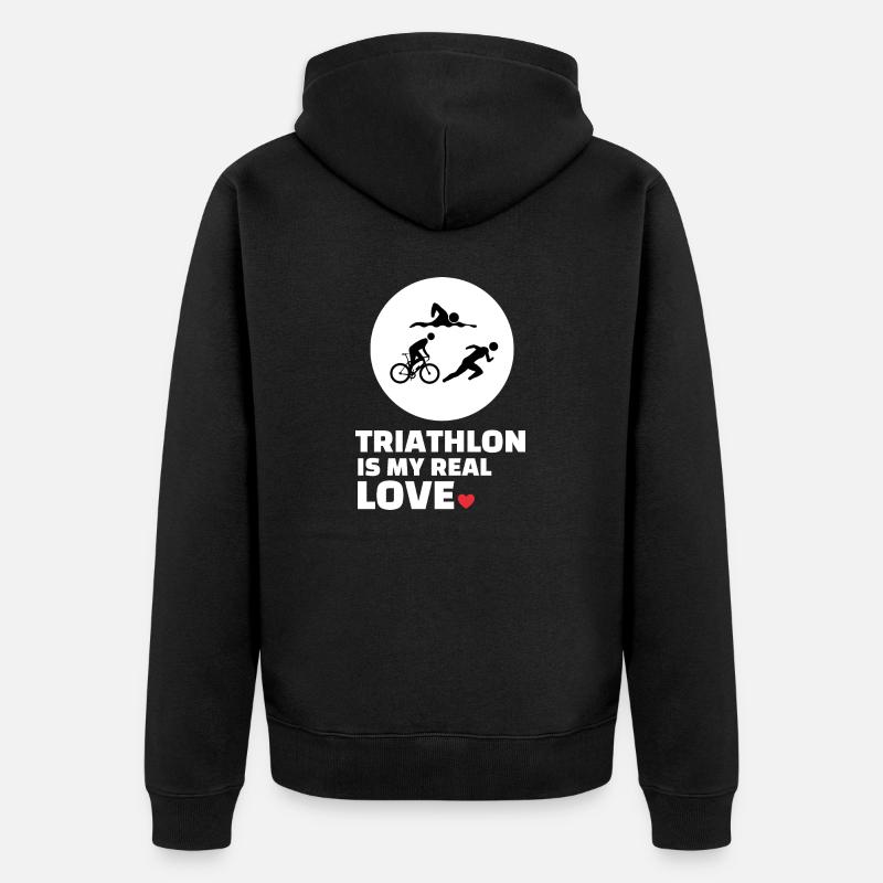J’adore le triathlon - Veste à capuche bio Premium Unisexe - noir