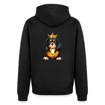Cavalier King Charles Spaniel 3 - Chiot royal - Veste à capuche bio Premium Unisexe - noir - Dos - Nico (187cm)