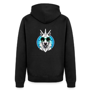 Licorne à lunette retro - Veste à capuche bio Premium Unisexe - noir - Dos - Nico (187cm)