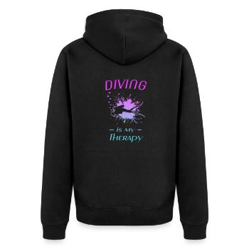 Spruch für Taucher, Diving - Unisex Premium Bio Zip Hoodie - Schwarz - Hinten - Nico (187cm)