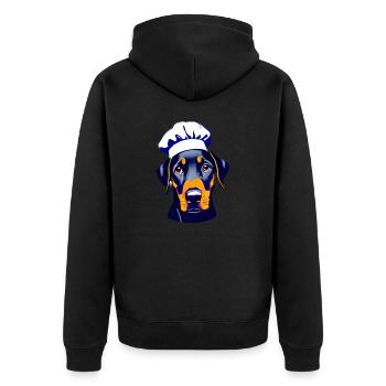 Doberman cuisine Doberman chiot restaurateur chien - Veste à capuche bio Premium Unisexe - noir - Dos - Nico (187cm)