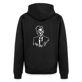 Zombie Untoter Halloween Horror - Unisex Premium Bio Zip Hoodie - Schwarz - Hinten - Nico (187cm)