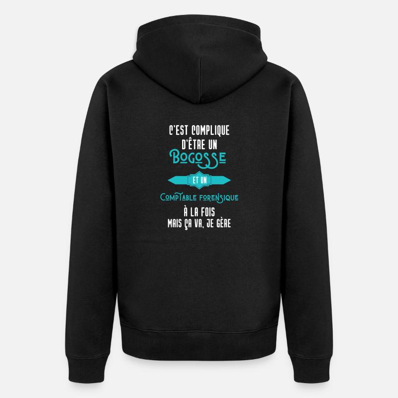 C'est compliqué d'être Bogosse Comptable - Veste à capuche bio Premium Unisexe - noir