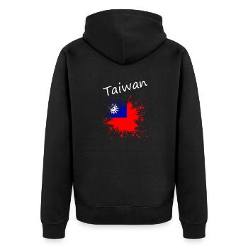 Taiwan - Unisex Premium Bio Zip Hoodie - Schwarz - Hinten - Nico (187cm)