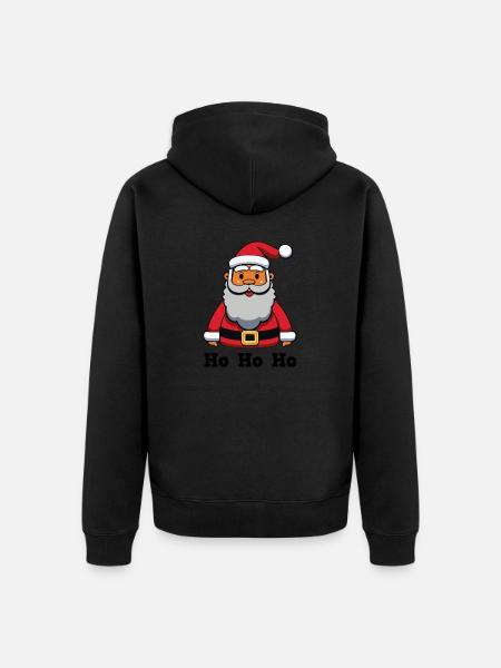 Weihnachtsmann_HoHoHo - Unisex Premium Bio Zip Hoodie - Schwarz