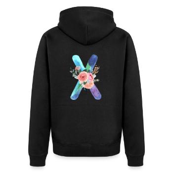 Lettre x watercolor - Veste à capuche bio Premium Unisexe - noir - Dos - Nico (187cm)