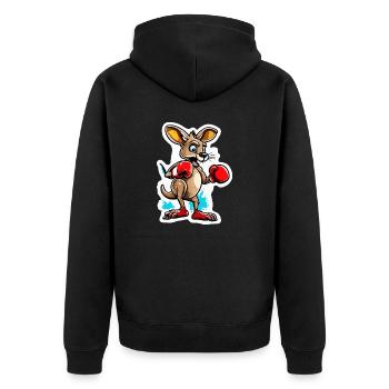 Kangaroo / Animal / Australia / Marsupial / Outback - Unisex Premium Organic Zip Hoodie - black - Back - Nico (187cm)