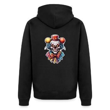 Horror Clown / Circus / Funny / Show / Halloween - Unisex Premium Organic Zip Hoodie - black - Back - Nico (187cm)