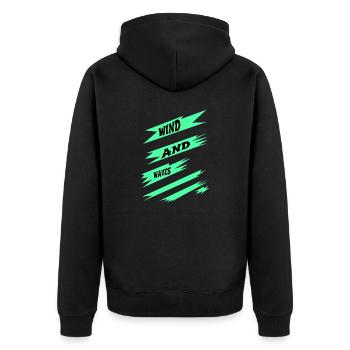 free spirit freedom lifestyle - Unisex Premium Bio Zip Hoodie - Schwarz - Hinten - Nico (187cm)