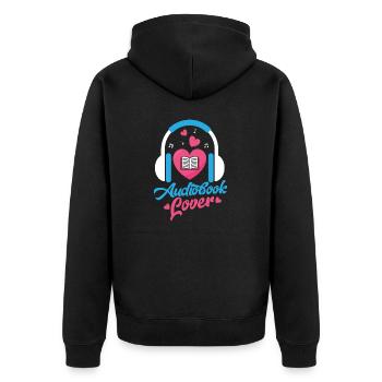 Ears in Love: The Audiobook Lover's Tale - Unisex Premium Bio Zip Hoodie - Schwarz - Hinten - Nico (187cm)