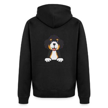Bernedoodle Dog - Unisex Premium Organic Zip Hoodie - black - Back - Nico (187cm)