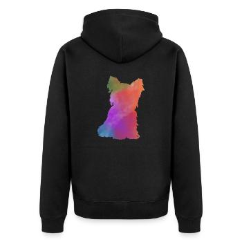 CHIEN D’YORK COLORÉ - Veste à capuche bio Premium Unisexe - noir - Dos - Nico (187cm)