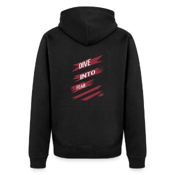 Embracing Courage Bungee Jumping Techniques Geek - Unisex Premium Organic Zip Hoodie - black - Back - Nico (187cm)