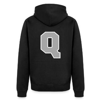 Lettre q sport - Veste à capuche bio Premium Unisexe - noir - Dos - Nico (187cm)