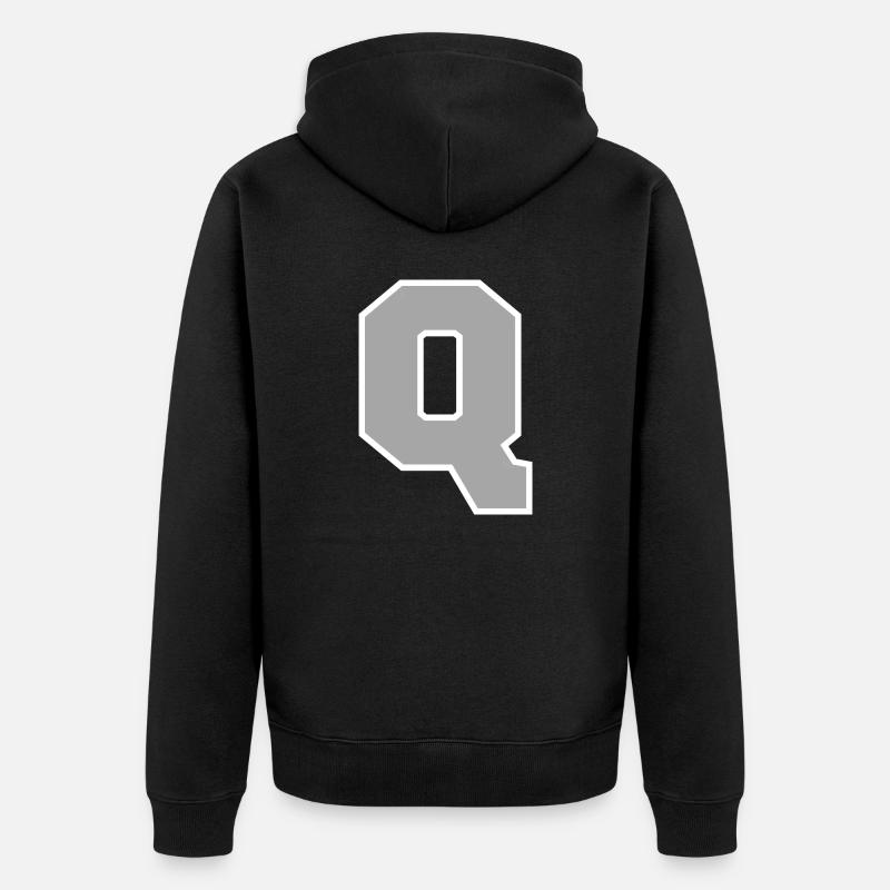 Lettre q sport - Veste à capuche bio Premium Unisexe - noir