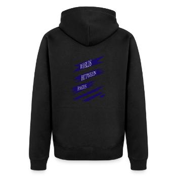 Livres Amoureux Littérature Évasion Numérique Présent - Veste à capuche bio Premium Unisexe - noir - Dos - Nico (187cm)