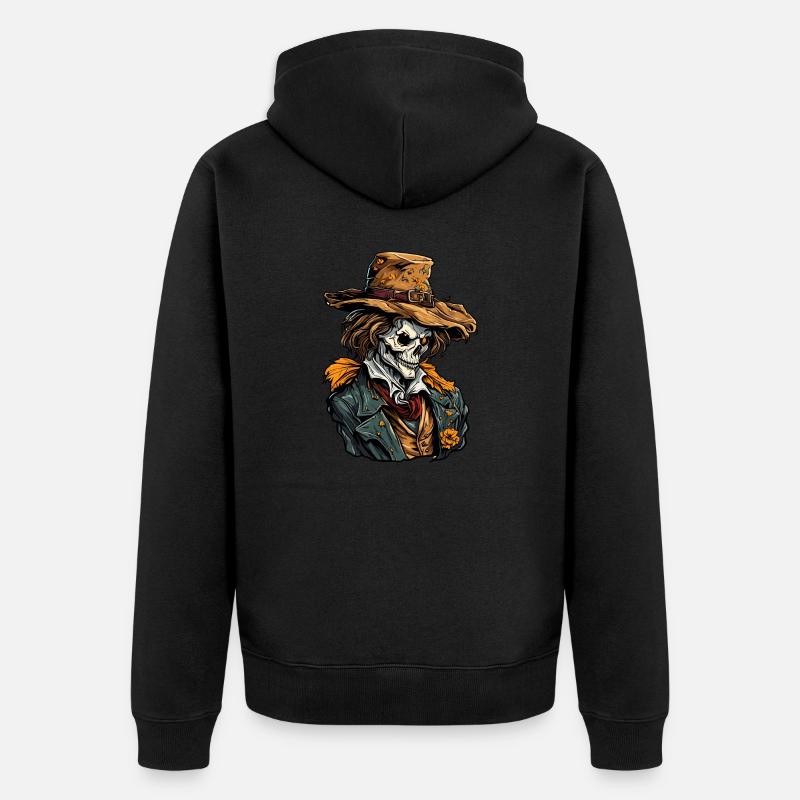 Vogelscheuche / Erntehelfer / Maisfeld / Feld - Unisex Premium Bio Zip Hoodie - Schwarz