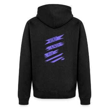 windsurfing competitions wind and waves liberation - Unisex Premium Bio Zip Hoodie - Schwarz - Hinten - Nico (187cm)