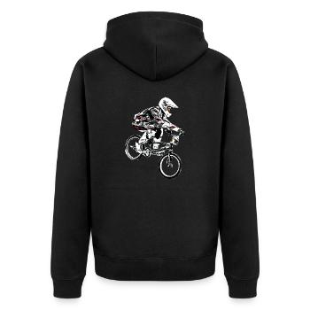 bmx bicross race racing old school - Veste à capuche bio Premium Unisexe - noir - Dos - Nico (187cm)
