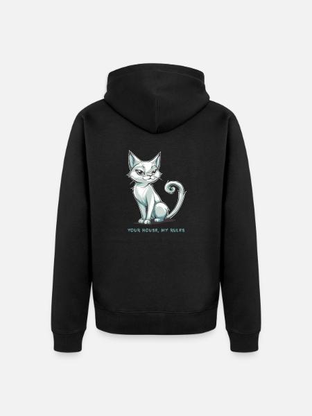 Your House, My Rules - Unisex Premium Organic Zip Hoodie - black