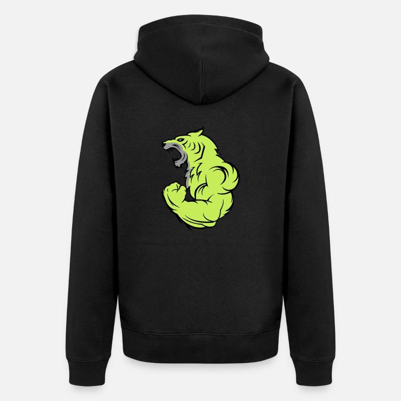 Tigre fort 02 - Veste à capuche bio Premium Unisexe - noir