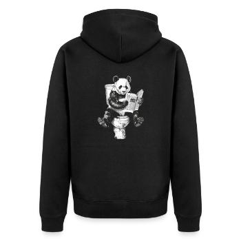 Panda sur les toilettes - Veste à capuche bio Premium Unisexe - noir - Dos - Nico (187cm)