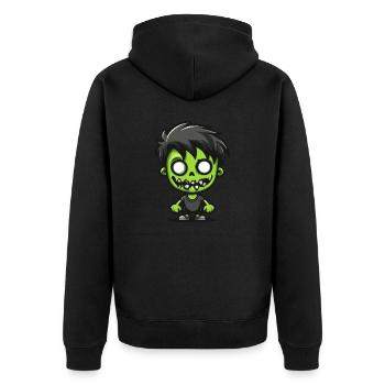 Zombie Halloween Comic - Unisex Premium Bio Zip Hoodie - Schwarz - Hinten - Nico (187cm)