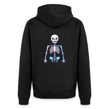 Skeleton Halloween - Unisex Premium Organic Zip Hoodie - black - Back - Nico (187cm)