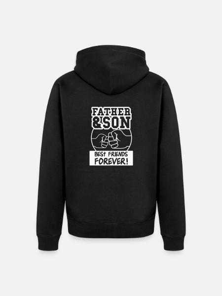 father and son - Unisex Premium Organic Zip Hoodie - black