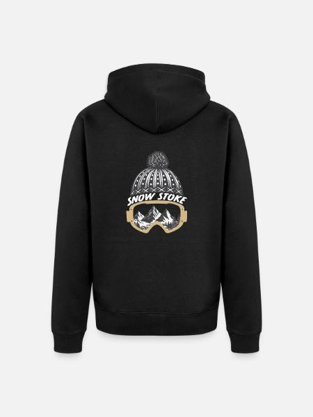 Snow Stoke - Unisex Premium Organic Zip Hoodie - black