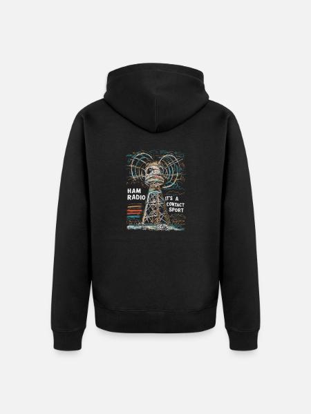 Ham Radio – Contact is everything! - Unisex Premium Organic Zip Hoodie - black