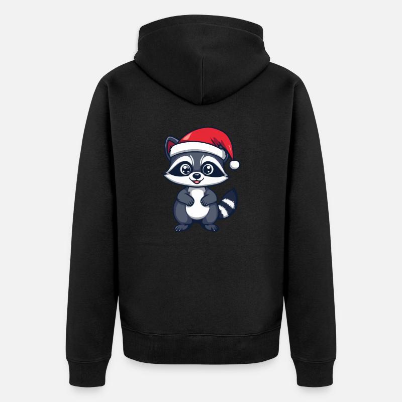 Noël du raton laveur - Veste à capuche bio Premium Unisexe - noir