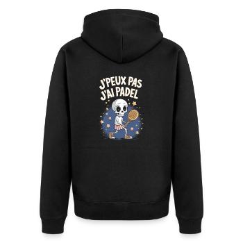 J'peux pas j'ai Padel - Veste à capuche bio Premium Unisexe - noir - Dos - Nico (187cm)