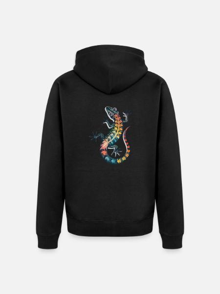 GECKO - Unisex Premium Bio Zip Hoodie - Schwarz