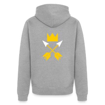 Dalarna - Unisex Premium Bio Zip Hoodie - Grau meliert - Hinten - Nico (187cm)