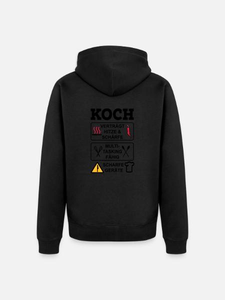 Koch - Unisex Premium Bio Zip Hoodie - Schwarz