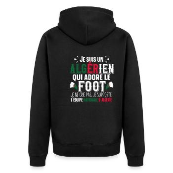 Algérien Algérie Football Foot Cadeau Humour Sport - Veste à capuche bio Premium Unisexe - noir - Dos - Nico (187cm)