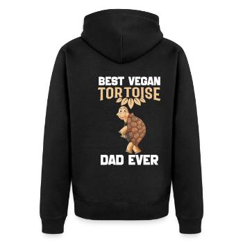 Tortoise - Unisex Premium Organic Zip Hoodie - black - Back - Nico (187cm)