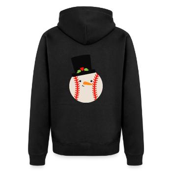 BaseballSnowballHat - Unisex Premium Organic Zip Hoodie - black - Back - Nico (187cm)