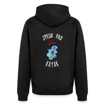 I can't I kayak - Unisex Premium Organic Zip Hoodie - black - Back - Nico (187cm)